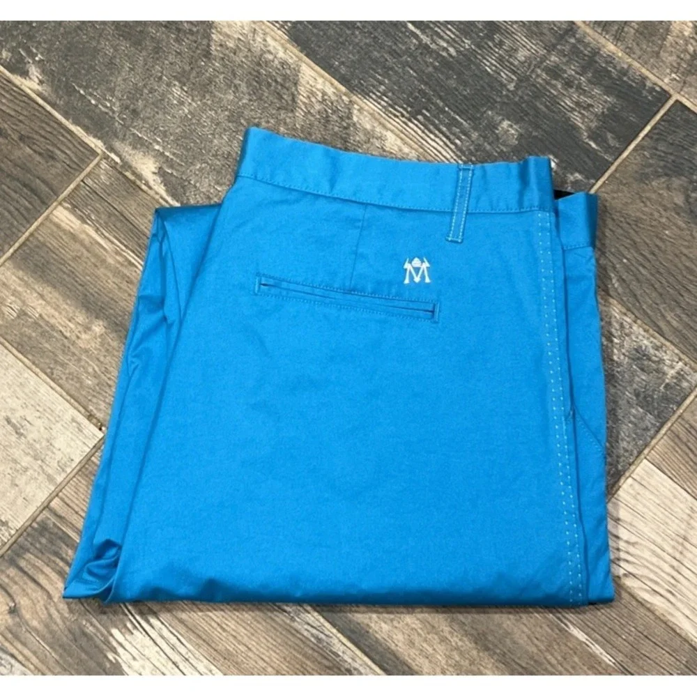 Lesmart‎ Golf Pants Mens Blue Straight Leg Chinos Flex Waist Cotton Blend 41x33